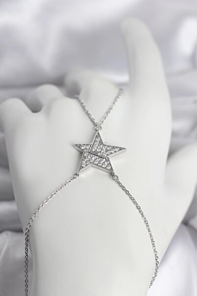 Generic Brand Brass Silver Color Zircon Stone Star Model Women's Şahmeran