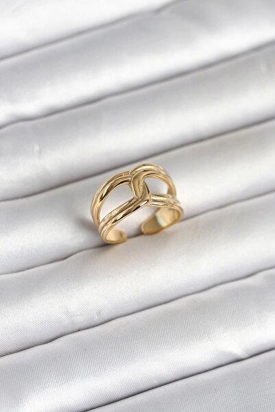 OtoTech 316L Steel Gold Color Knot Model Women's Ring