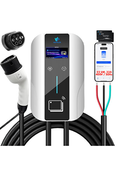 Qova Έξυπνος Σταθμός Φόρτισης Αυτοκινήτων, Ηλεκτρικό Όχημα, 22kW/400V, 8-10-1...