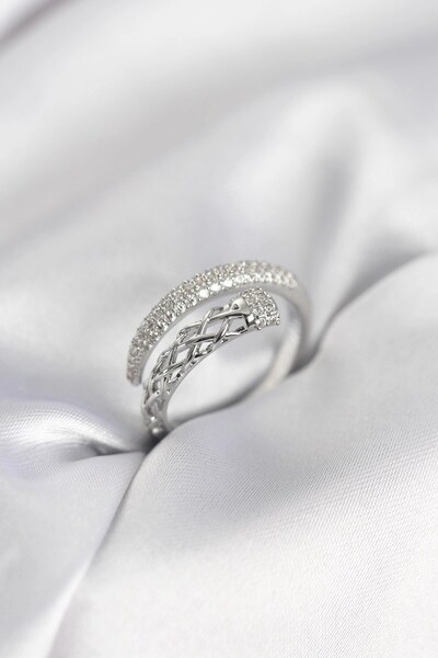 Generic Brand Dgc Avm ®   Silver Color Zircon Stone Spiral Women's Ring