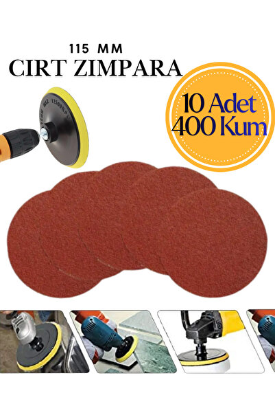 KAYRA LEATHER CRAFT 10 Adet 115 mm Cırt Zımpara Kağıdı 400 Kum Avuç Taşlama S...