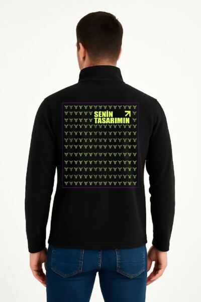 Kanonik Education Πουλόβερ από πολικό φλις με όρθιο γιακά - Μαύρο