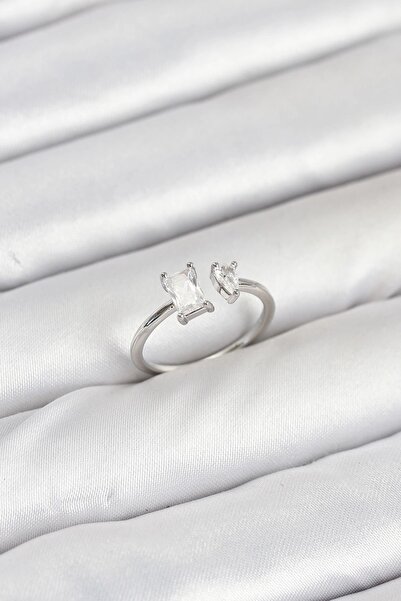 TakÇalıştır Brass Gold Color Zircon Stone Women's Ring