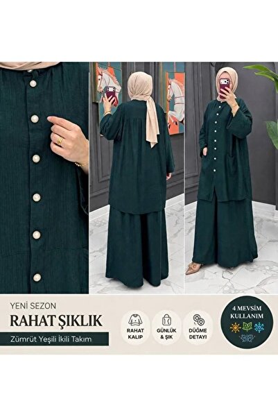 02Lady Fashion Κομψό Σετ Τουαλέτας με Κουμπιά και Λεπτομέρειες, Διπλές Τσέπες...