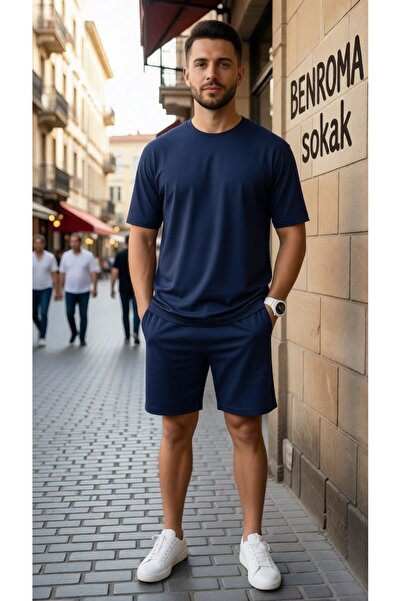 BENROMA Ελαστικό σετ σορτς και μπλουζάκι από λύκρα σε υπερμεγέθη εφαρμογή 1KH2