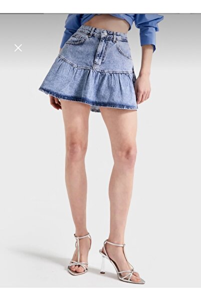 Liva Kadın Snow Koton Denim Etek