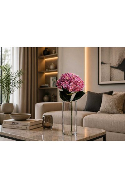MAKİ DEKOR Yapay Tek Dal Lüks Ortanca 65 Cm Dekoratif Modern Çiçek