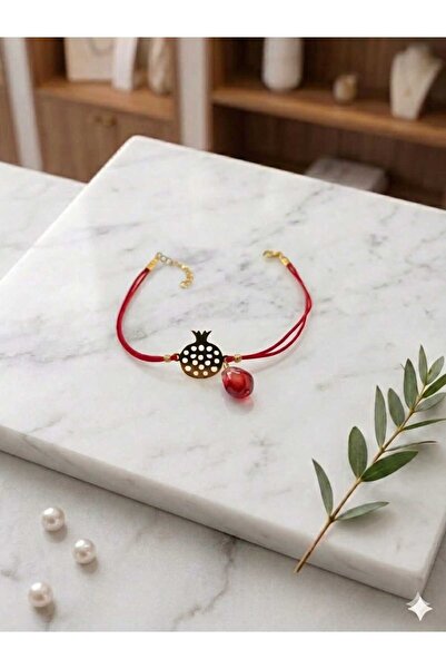 Papatya Silver 925 Ayar Gümüş Murano Cam Nar Tanesi Nar Bileklik.rose.gold.rodaj