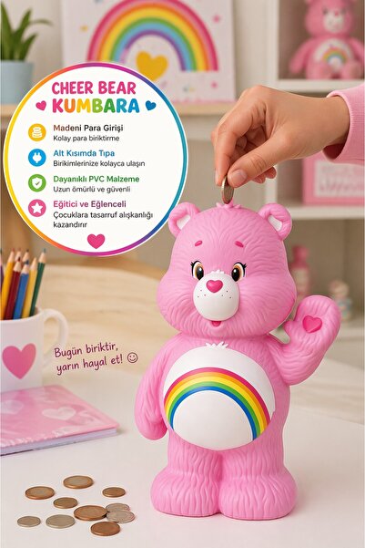 TOYFEST Care Bears Cheer Bear Figür Kumbara 24 cm PVC Koleksiyonluk Para Kutu...