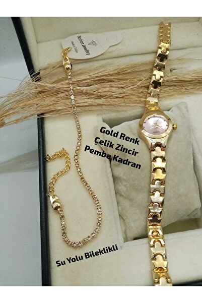 Brality ساعة يد نسائية طراز ريترو فينتاج - سلسلة ذهبية اللون - تصميم بسيط بقر...