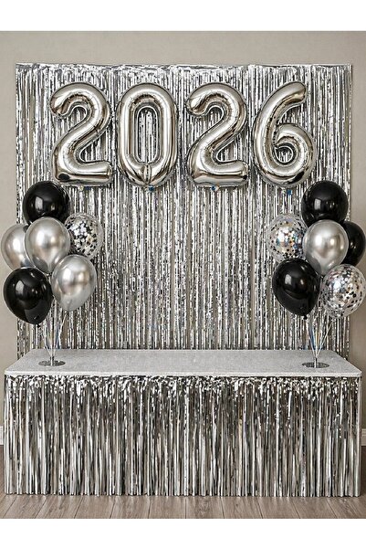 parti hediye sepeti Graduation Background Ornament Set Silver