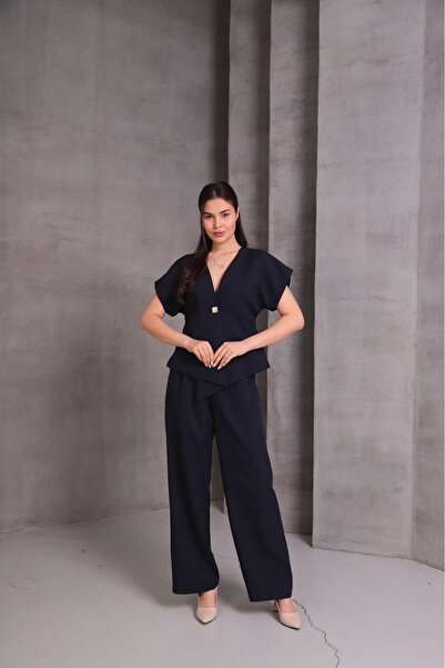 ELBİSHE Women's Short Sleeve V-Neck Set