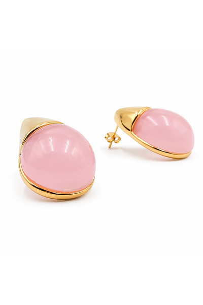 Sjour Powder Pink Eye-Catching Women's Steel Earrings 3 cm 3 Years Warranty