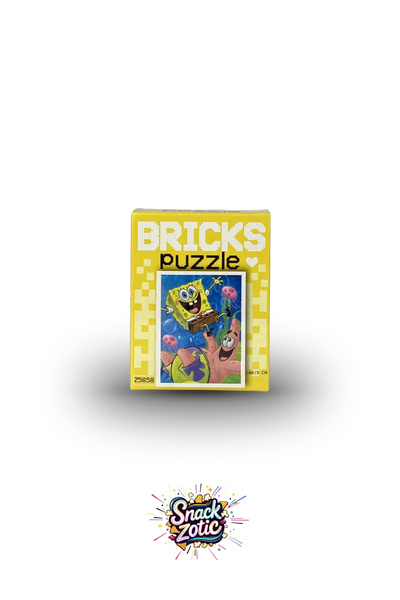 Bricks Snackzotic Sünger Bob ve Patrick Temalı Mini Yapboz - 100 Parça (10x15...