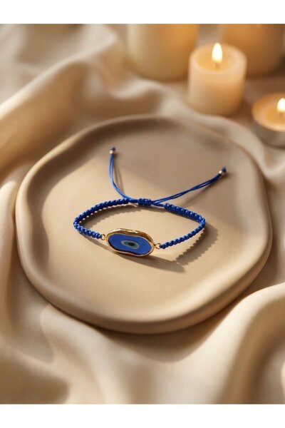 SR Jewelry Box Organik Form Nazar Bileklik – El Örgüsü Mavi İpli Ayarlanabili...