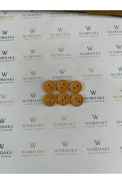 WORDAKS 18 Size Wood Look Plastic Buttons 50 Pieces