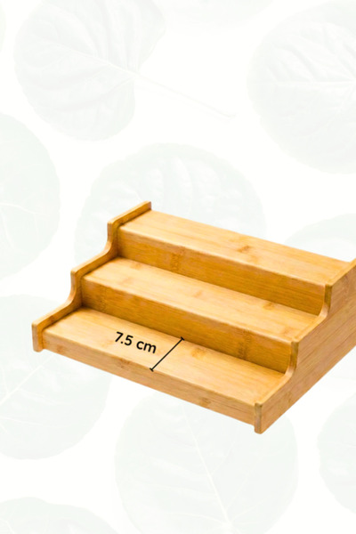 Lucky Love Bamboo Luxury 3-Tier Spice Rack Stand Countertop and In-Cabinet Organizer Kitchen Shelf