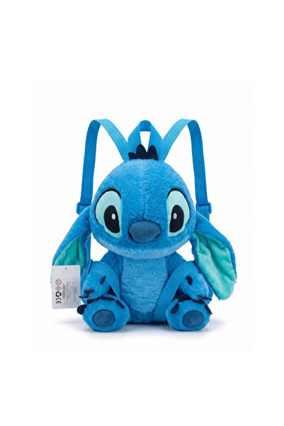 TRUST STORE 30 CM Stitch Peluş Sırt Çantası Yumuşacık Peluş Çanta Sevimli Tasarım Günlük ve Hediye MAVİ