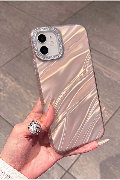 KVK PRİVACY iPhone 12 / 12 Pro Uyumlu Premium Taşlı Parlak Kılıf – Kamera Çer...