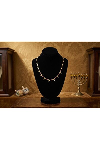 GMN COLLECTION ÖZEL SERİ XUPİNG İTHAL ALTIN KAPLAMA YAKUT IŞILTILI DİANA KOLYE
