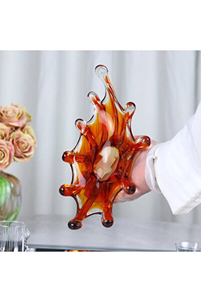 Al Hadaya Mall Luxury Crystal Serving Plate - Amber - 25x13x10cm