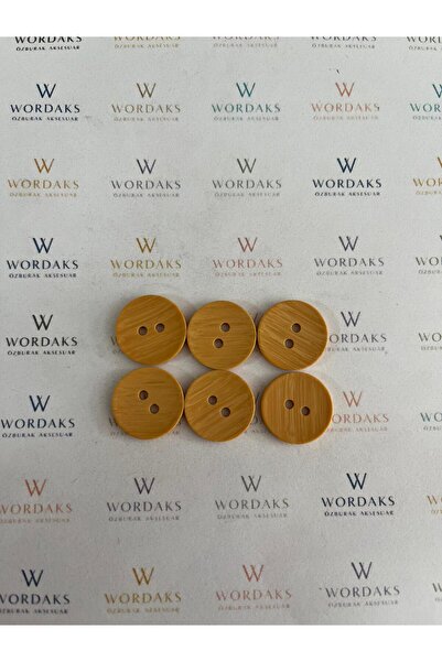 WORDAKS 28 Size Wood Look Plastic Buttons 50 Pieces