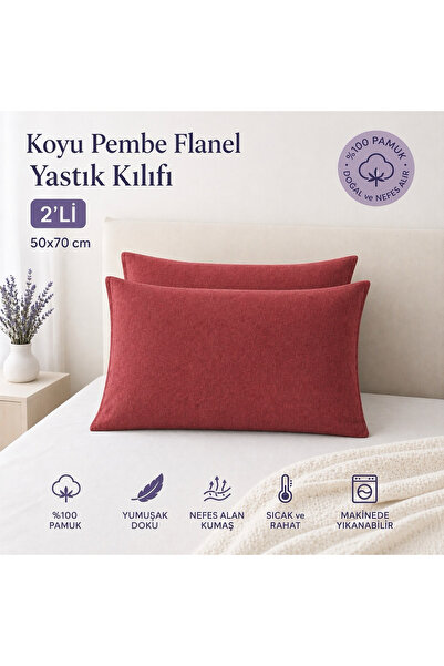 Home 100% pamučna flanelska jastučnica, set od 2 komada, 50x70 cm