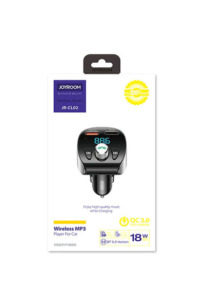 AUDIOX Διαμορφωτής FM, Joyroom (JR-CL02), 18W, 2xUSB-A, QC 3.0, Πολυλειτουργικός