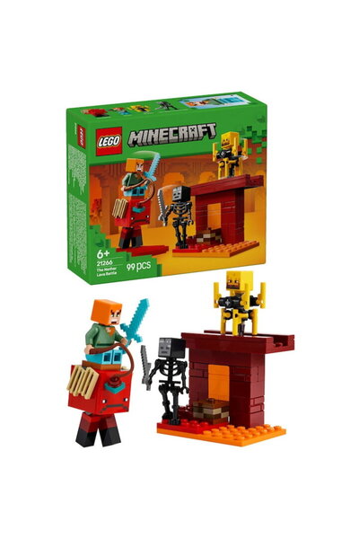 LEGO Jucarie LEGO® Minecraft™, Batalie deasupra lavei in Nether 21266, 99 pie...