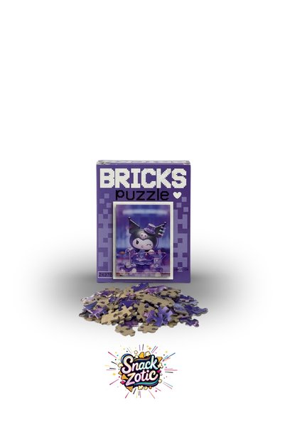 Bricks Snackzotic Kuromi Themed Mini Puzzle - Purple Series 100 Piece Puzzle (10X15 cm)