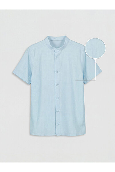 LC Waikiki YK PLUS LCW Παιδικό πουκάμισο από ποπλίνα για αγόρια με γιακά Hakim