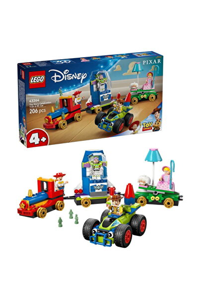 LEGO ® Disney - Tren aniversar si masina RC din Toy Story 43264, 206 piese