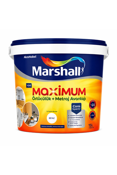 Marshall Maximum Sil. İpek Mat İç Cephe Boyası Keten Tohumu 2,5L