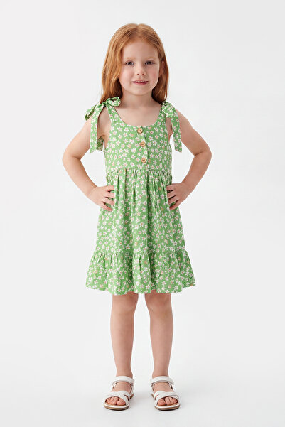 Yağmur Giyim MİNİJÖN Φόρεμα κοριτσιού με σχέδια από βισκόζη, με κουμπιά και δ...