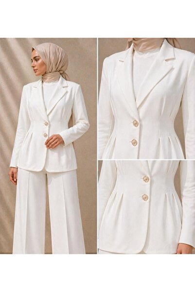 emiralife PENSLİ BELDEN OTURTMALI BLAZER TAKIM