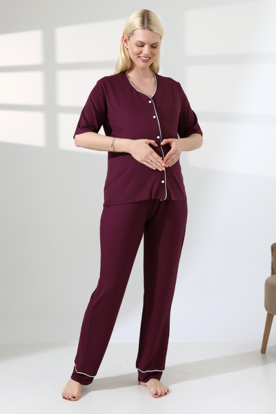 LadyMina Pijama Σετ πιτζάμες για εγκύους Lahusa Plum