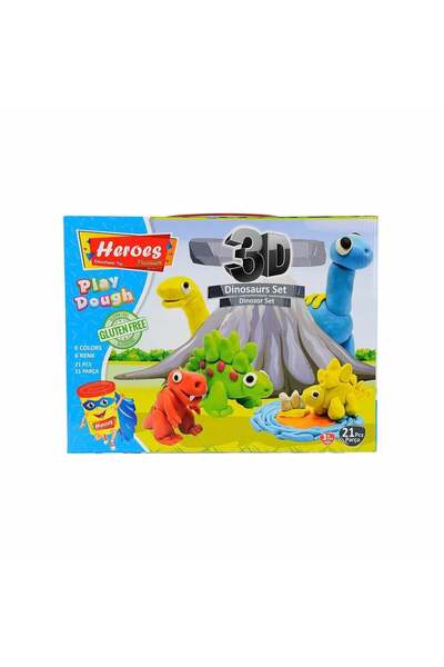 WOWMOMKIDS Ern-568 Heroes 3D Dinosaur Play Dough Set