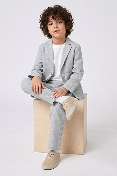 DMB BOYS & GIRLS Βαμβακερό αθλητικό σετ για αγόρια με μπουφάν και λινό κοστούμι