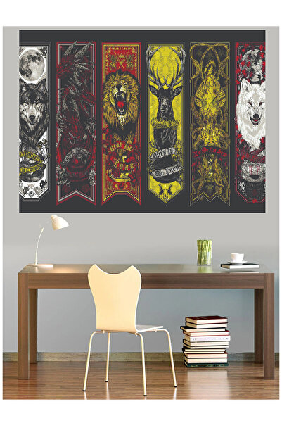 Mushen Studio Game of Thrones House Emblems Set of 6 Canvas Painting Wall Dec...