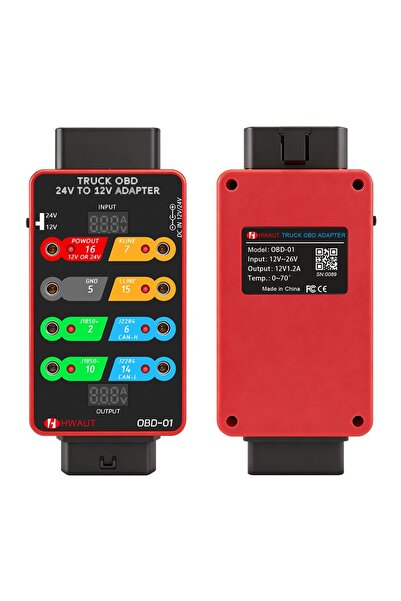 TECHSTAR Αντάπτορας OBD φορτηγού 24V σε 12V με κουτί διακλάδωσης 8 θυρών, Διε...