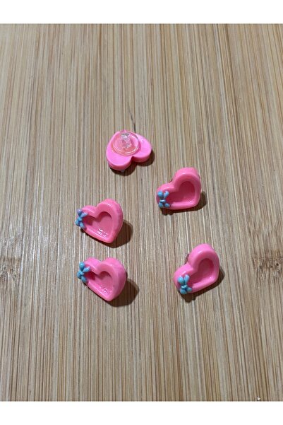 Lorin hobi Heart Plastic Baby Button 14 mm 10 Pieces Pink
