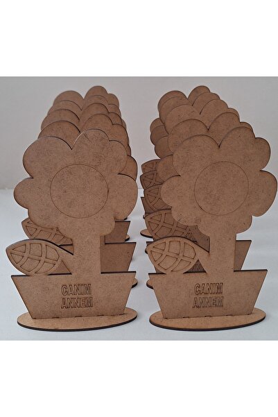10 Pieces Dear Mom Chamomile Wood Painting Activity School Course Kindergarten Mother's Day Art Hobby Set in a Written Vase