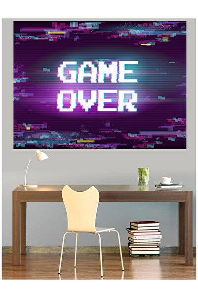 Mushen Studio Game over Pixel Glitch Canvas Painting Retro Wall Decor Artwork...
