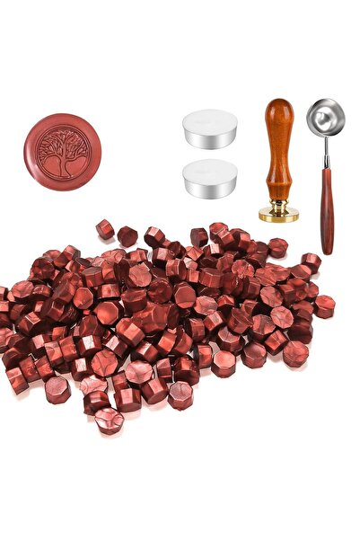 Chedin Σετ Σφραγίδων Κεριού, 200 Τεμάχια Κερί Σφράγισης με 1 Σφραγίδα Δέντρο ...