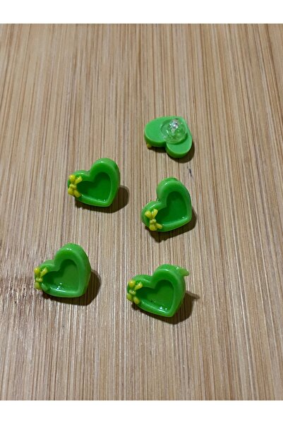 Lorin hobi Heart Plastic Baby Button 14 mm 10 Pieces Green
