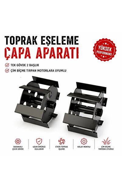 STAXX POWER Toprak Eşeleme Palet Çapa Aparatı Şanzımansız 2 Başlık Çim Biçme ...