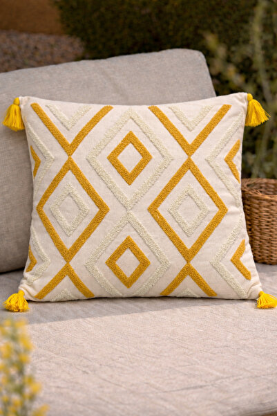 Shopyteks Διακοσμητικό κάλυμμα μαξιλαριού με έθνικ σχέδια και γεωμετρικό κέντ...