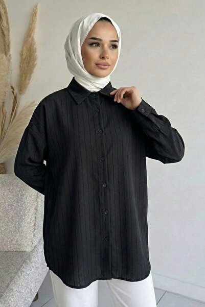 adamila Kadın Premium Oversize Gömlek Tesettür Salaş Uzun Kollu Kaliteli Tunik