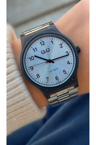 Q&Q Sea, Pool Waterproof Steel Band Transparent Polycarbonate Case Unisex Wri...