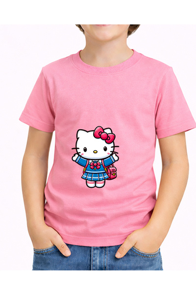 petite pati تي شيرت للأطفال باللون الوردي من Hellokittyschool من 5 إلى 14 سنة...